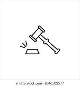 Vector de iconos de martillo del juez. Sencillo símbolo plano. ilustración vectorial sobre fondo blanco. Pasos 10