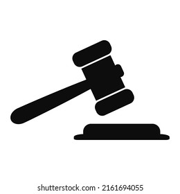 Judge Gavel Icon Vector. Simple flat symbol.judge's hammer Icon. Perfect black pictogram illustration on white background.