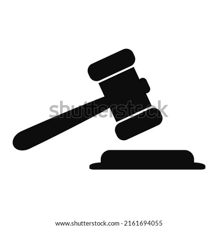 Judge Gavel Icon Vector. Simple flat symbol.judge's hammer Icon. Perfect black pictogram illustration on white background.