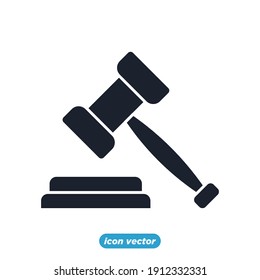 Judge Gavel justice icon. Judge Gavel law symbol template for graphic and web design collection logo vector illustration