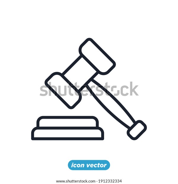 Judge\
Gavel justice icon. Judge Gavel law symbol template for graphic and\
web design collection logo vector\
illustration