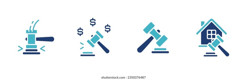 judge gavel law online legal auction icon vector courthouse hammer bid sale agreement symbol illustration