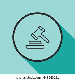 judge gavel line icon