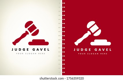 judge gavel logo vector hammer design