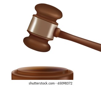 Judge gavel. Photo-realistic vector.