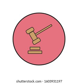 judge gavel shaped icon vector