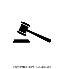 Judge gavel sign, icon. Law and justice symbol. Vector illustration