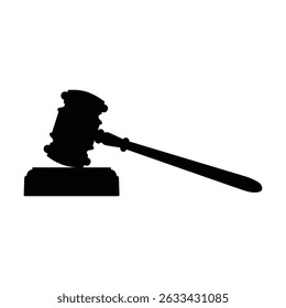 Juiz Gavel Silhouette - Direito, Justiça, Tribunal, Ilustração de Ícone Legal