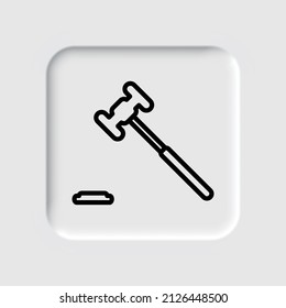 Juez gavel simple vector de icono. Diseño plano. Diseño de neutralismo.ai