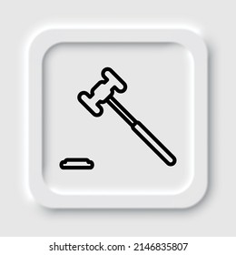 Juez gavel simple vector de icono. Diseño plano. Diseño de neutralismo.ai