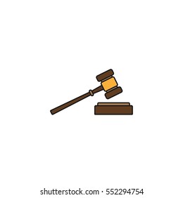 Judge gavel solid icon, auction hammer sign, vector graphics, a colorful linear pattern on a white background, eps 10.