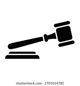 Juiz martelo e bloco de som silhueta preta Vetor, ilustração