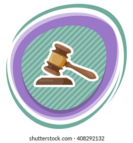 Judge gavel vector colorful icon