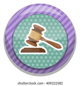 Judge gavel vector colorful icon