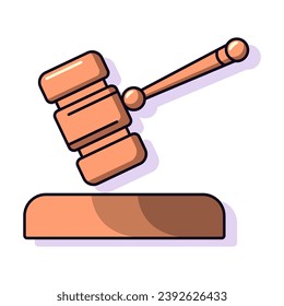 Ilustración plana del juez Gavel Vector. Perfecto para diferentes tarjetas, textiles, sitios web, aplicaciones 