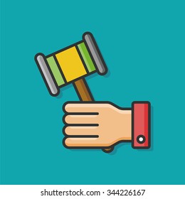 judge gavel vector icon