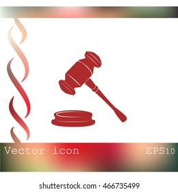 Judge gavel vector icon