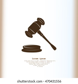 Judge gavel vector icon