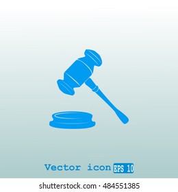 Judge gavel vector icon