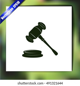 Judge gavel vector icon