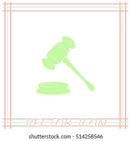 Judge gavel vector icon