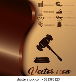 Judge gavel vector icon