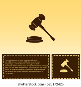 Judge gavel vector icon