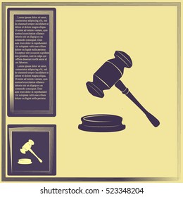 Judge gavel vector icon