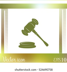 Judge gavel vector icon