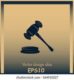 Judge gavel vector icon
