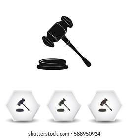 Judge gavel vector icon