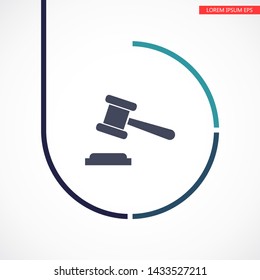 Judge gavel Vector icon . Lorem Ipsum Illustration design