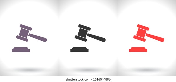 Judge gavel Vector icon . Lorem Ipsum Illustration design
