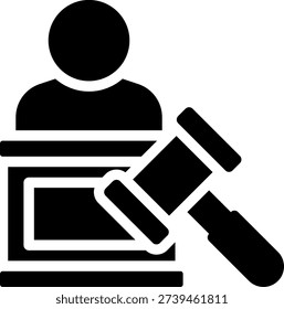 judge glyph icon illustration vector