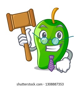 Judge green mango isolated with the mascot