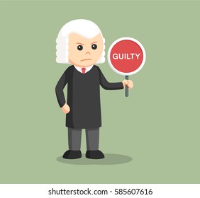 judge with guilty sign