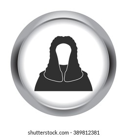 Judge hair law simple icon on round  background