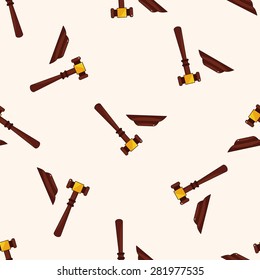 Judge Hammer , cartoon seamless pattern background
