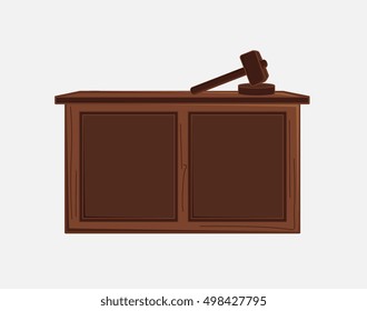 Judge Hammer And Desk Vector