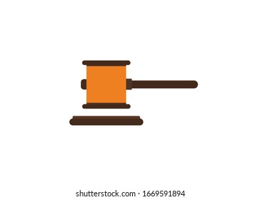 martillo de juez, ilustración vectorial de diseño plano 