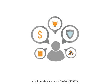 judge hammer, flat design style vector ilustration 