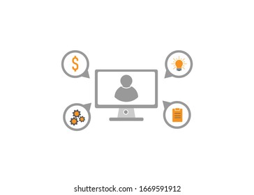 judge hammer, flat design style vector ilustration 