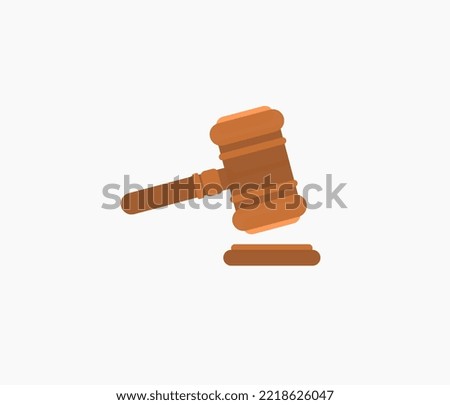 Judge hammer flat ilustration design