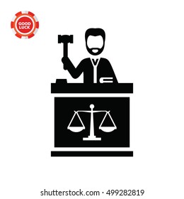 Judge with Hammer Icon