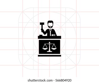 Judge with Hammer Icon