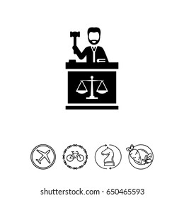 Judge with Hammer Icon