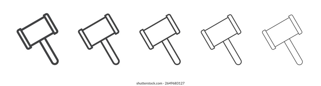judge hammer icon flat thin illustration symbol