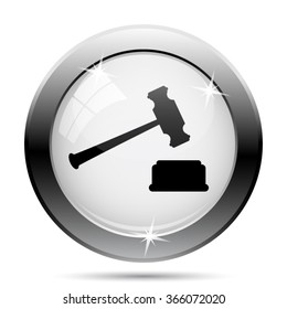Judge hammer icon. Internet button on white background. EPS10 vector.