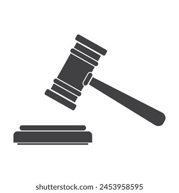 judge hammer icon, justice vector illustration