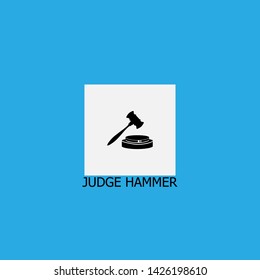 judge hammer icon sign signifier vector